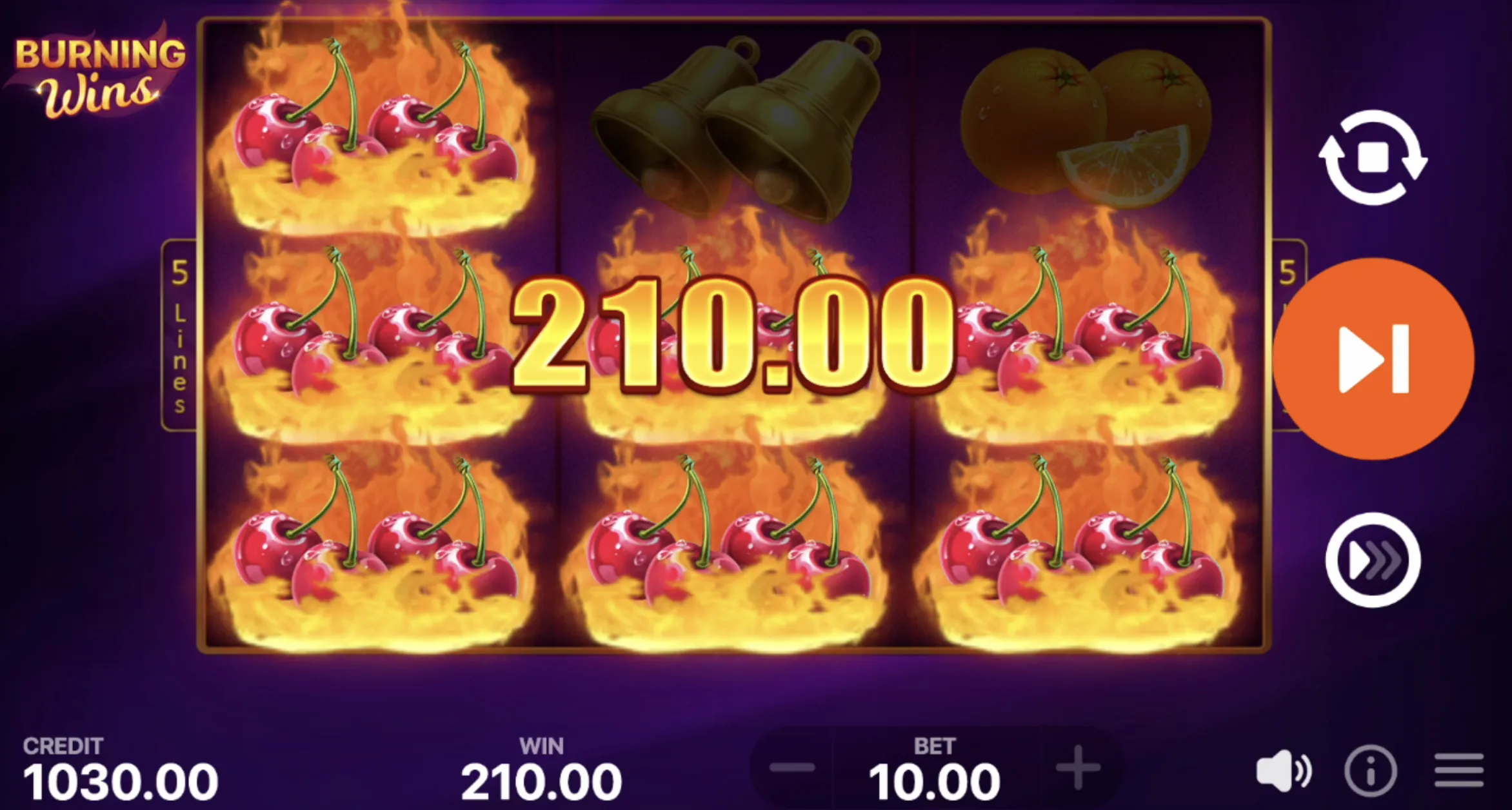 Burning Wins: classic 5 lines Slot